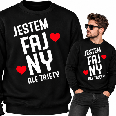 BLUZA ŚMIESZNA  FAJNY ALE ZAJETY NAPIS BIAŁY